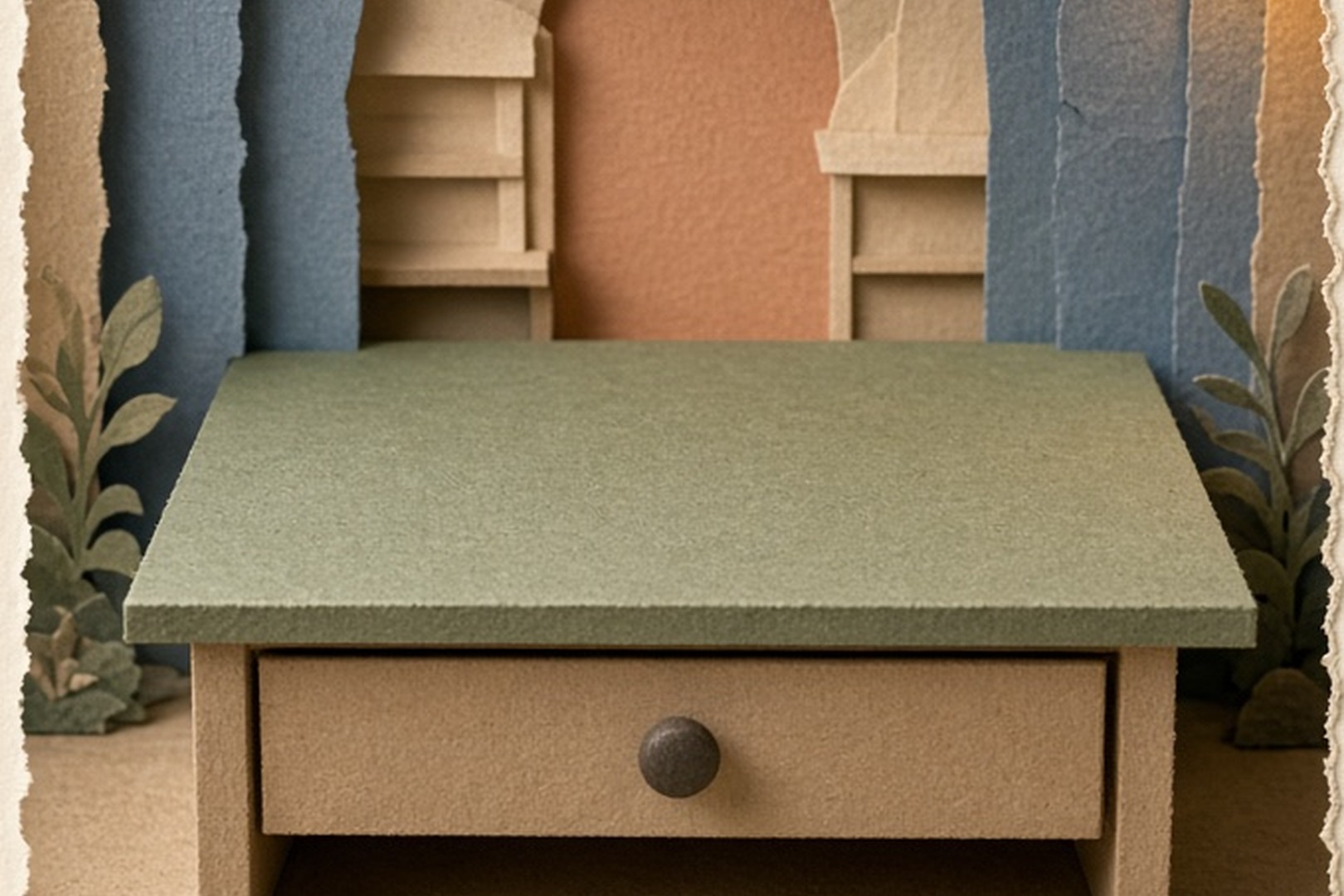 An empty paper desk without forms, labels, or writing fields