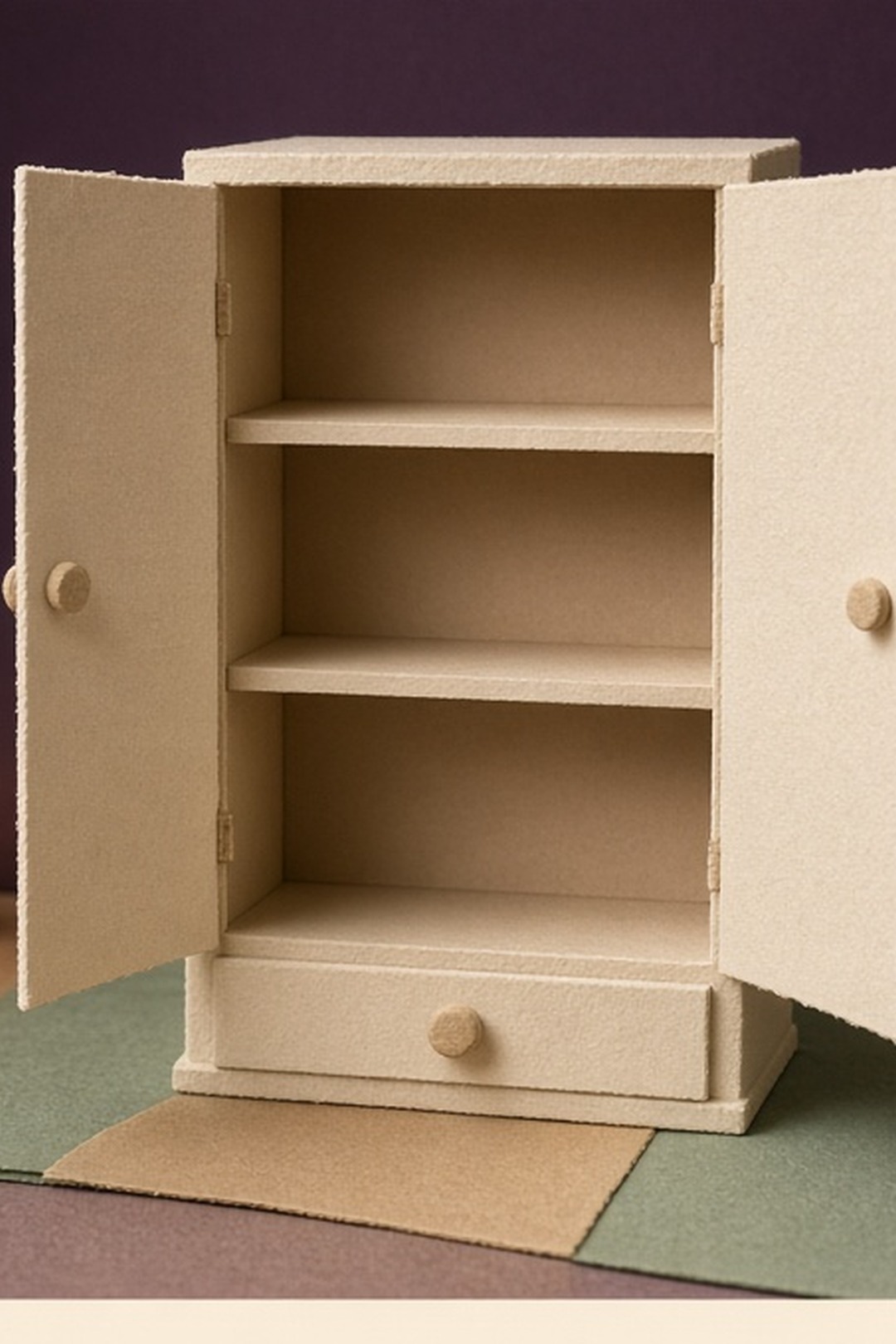 An open paper cabinet after its local cards have been cleared