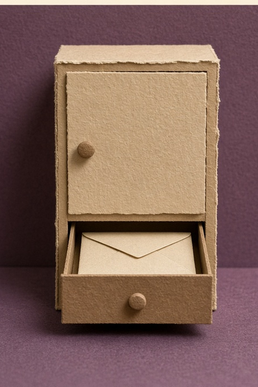 A sealed paper envelope staying inside a home drawer